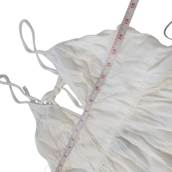 NWT Zara White Sleeveless Tank Top Strappy Tie Back Flare SZ M - Picture 9 of 11